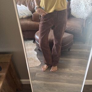 Brown genuine suede leather pants new with tags by Margaret Godfrey size 6